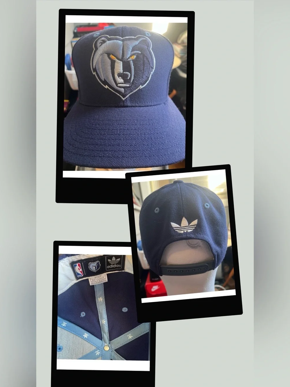 Retro Memphis Grizzlies NBA Blue adidas Snapback Hat Vancouver Grizzlies Cap